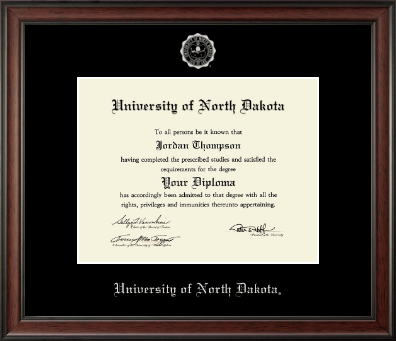 University of North Dakota diploma frame - Silver Embossed Diploma Frame in Studio