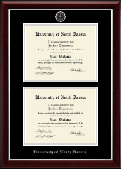 University of North Dakota Double Diploma Frame in Gallery Silver