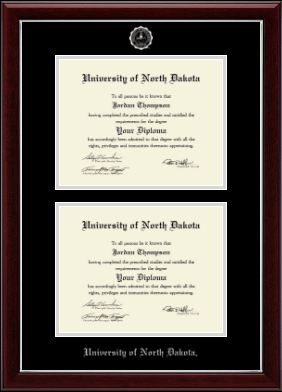 University of North Dakota diploma frame - Double Diploma Frame in Gallery Silver