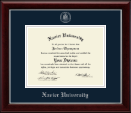Xavier University diploma frame - Xavier Univ - Silver Embossed Diploma Frame in Gallery Silver
