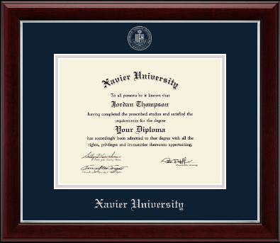 Xavier University diploma frame - Silver Embossed Diploma Frame in Gallery Silver