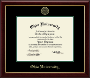 Ohio University Gold Embossed Diploma Frame in Gallery