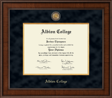 Albion College diploma frame - Presidential Masterpiece Diploma Frame in Madison