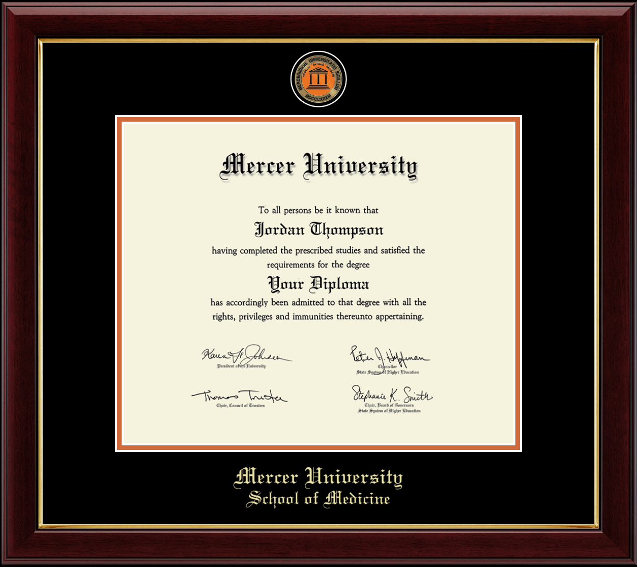 Mercer University Masterpiece Medallion Diploma Frame In Gallery Item 295053 Mrm From Mercer University Bookstore Macon Campus