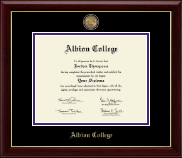 Albion College Masterpiece Medallion Diploma Frame in Gallery