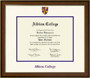 Albion College Dimensions Diploma Frame in Westwood