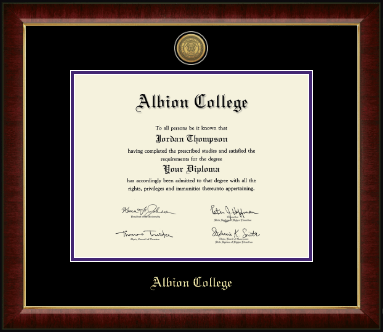 Albion College diploma frame - Gold Engraved Medallion Diploma Frame in Murano