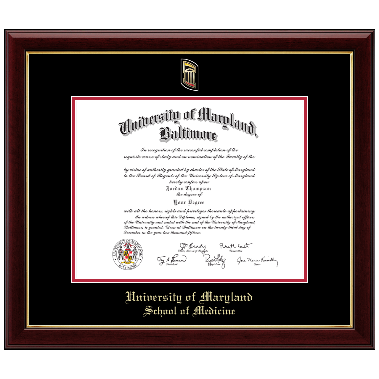 Masterpiece Medallion Diploma Frame in Gallery University of Maryland