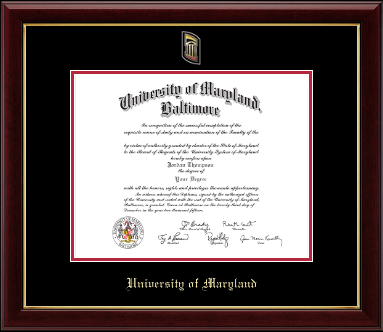 University of Maryland Baltimore diploma frame - Masterpiece Medallion Diploma Frame in Gallery