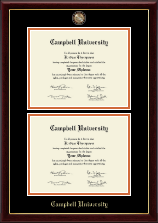 Campbell University Masterpiece Medallion Double Diploma Frame in Gallery