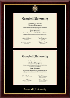 Campbell University diploma frame - Masterpiece Medallion Double Diploma Frame in Gallery