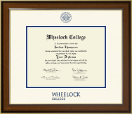 Wheelock College Dimensions Diploma Frame in Westwood