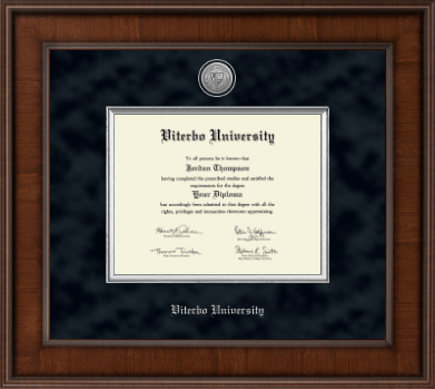 Viterbo University diploma frame - Presidential Silver Engraved Diploma Frame in Madison