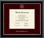 Viterbo University diploma frame - Silver Embossed Diploma Frame in Onyx Silver