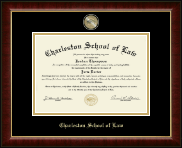 Charleston School of Law Masterpiece Medallion Diploma Frame in Murano
