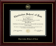 Charleston School of Law Gold Embossed Diploma Frame in Gallery