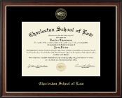 Charleston School of Law Gold Embossed Diploma Frame in Studio Gold
