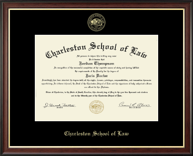 Charleston School of Law diploma frame - Gold Embossed Diploma Frame in Studio Gold