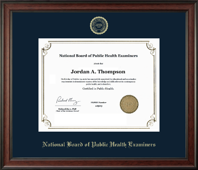 National Board of Public Health Examiners certificate frame - Gold Embossed Certificate Frame in Studio