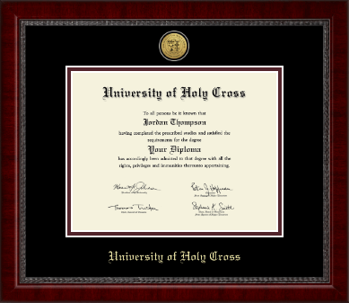 University of Holy Cross diploma frame - Gold Engraved Medallion Diploma Frame in Sutton