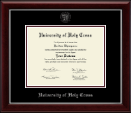 University of Holy Cross Silver Embossed Diploma Frame in Gallery Silver