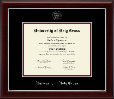 University of Holy Cross diploma frame - Silver Embossed Diploma Frame in Gallery Silver