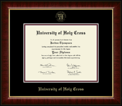 University of Holy Cross diploma frame - Gold Embossed Diploma Frame in Murano