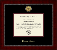 Wooster School in Connecticut Gold Engraved Medallion Diploma Frame in Sutton