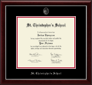 St. Christopher's School in Virginia diploma frame - Silver Embossed Diploma Frame in Gallery Silver
