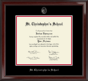 St. Christopher's School in Virginia diploma frame - Silver Embossed Diploma Frame in Encore