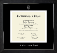 St. Christopher's School in Virginia diploma frame - Silver Embossed Diploma Frame in Eclipse