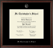 St. Christopher's School in Virginia diploma frame - Silver Embossed Diploma Frame in Studio