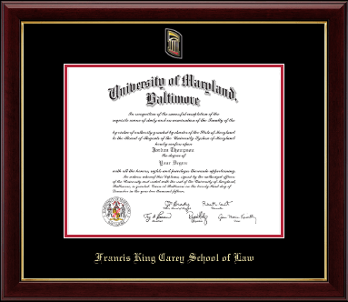 University of Maryland Baltimore diploma frame - Masterpiece Medallion Diploma Frame in Gallery