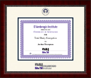 D'Ambrogio Institute certificate frame - Dimensions Certificate Frame in Sutton