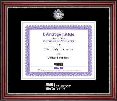 D'Ambrogio Institute certificate frame - Masterpiece Medallion Certificate Frame in Kensington Silver