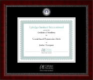 The Upledger Institute certificate frame - Masterpiece Medallion Certificate Frame in Sutton