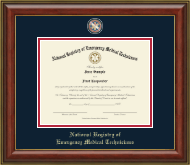 National Registry of Emergency Medical Technicians certificate frame - Masterpiece Medallion Certificate Frame in Brighton