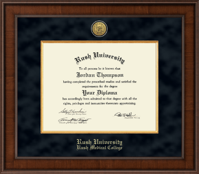 Rush University diploma frame - Presidential Gold Engraved Diploma Frame in Madison