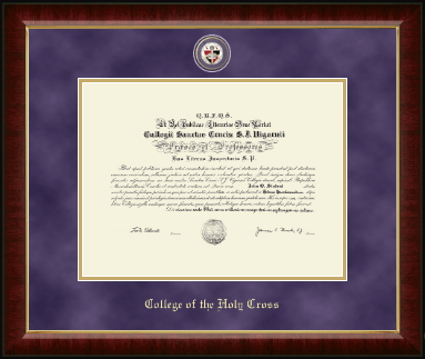 College of the Holy Cross diploma frame - Masterpiece Medallion Diploma Frame in Murano
