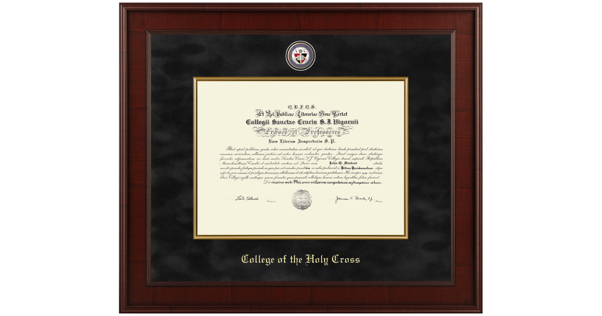 College of The Holy Cross Diploma Frame | Church Hill Classics