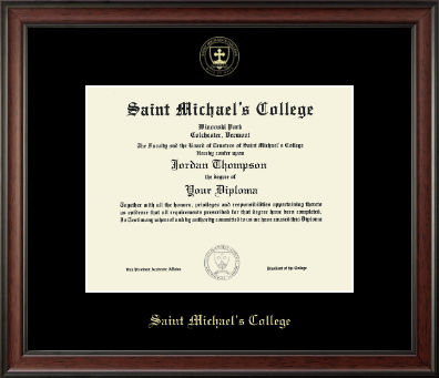 Saint Michael's College diploma frame - Gold Embossed Diploma Frame in Studio