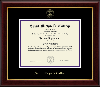 Saint Michael's College diploma frame - Gold Embossed Diploma Frame in Gallery