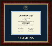 Simmons College Gold Embossed Diploma Frame in Murano