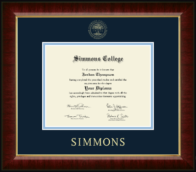 Simmons College diploma frame - Gold Embossed Diploma Frame in Murano