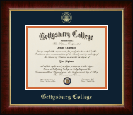 Gettysburg College diploma frame - Gold Embossed Diploma Frame in Murano