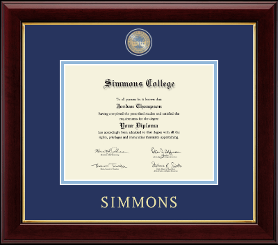 Simmons College diploma frame - Masterpiece Medallion Diploma Frame in Gallery