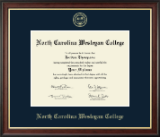 North Carolina Wesleyan College Gold Embossed Diploma Frame in Studio Gold