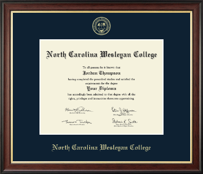 North Carolina Wesleyan College diploma frame - Gold Embossed Diploma Frame in Studio Gold