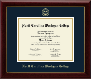 North Carolina Wesleyan College Gold Embossed Diploma Frame in Gallery