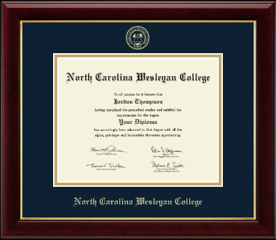 North Carolina Wesleyan College diploma frame - Gold Embossed Diploma Frame in Gallery